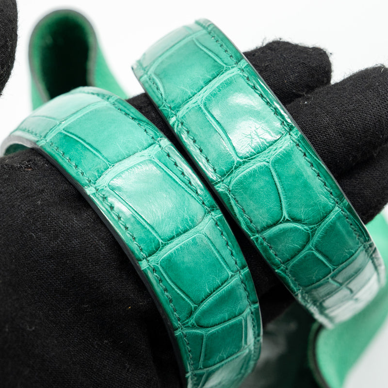 Hermes Picotin 18 Lock Bag Clemence /Alligator Touch Menthe/Vert Jade SHW Stamp Z