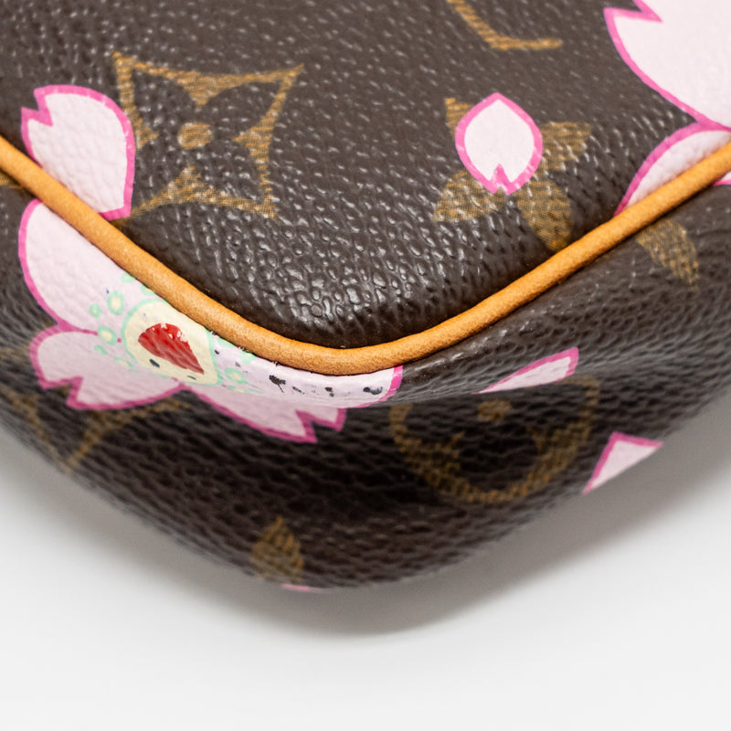 Louis Vuitton Vintage Takashi Murakami Cherry Blossom Pochette Accessories Monogram Multicolour GHW