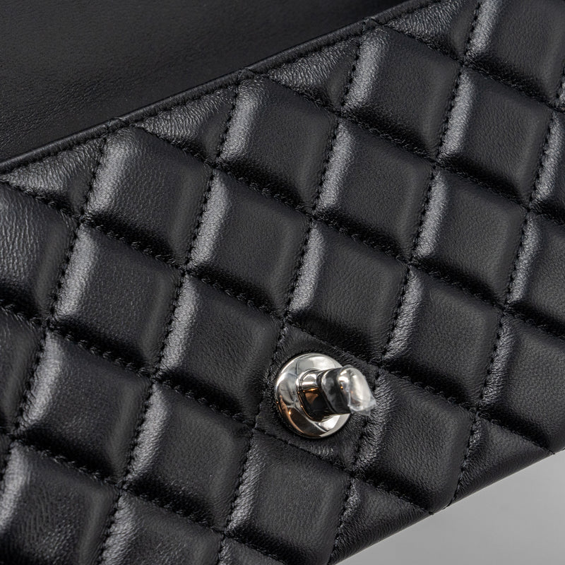 Chanel mini rectangular flap bag lambskin black SHW (MICROCHIP)