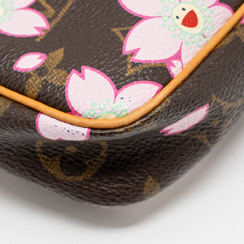 Louis Vuitton Vintage Takashi Murakami Cherry Blossom Pochette Accessories Monogram Multicolour GHW