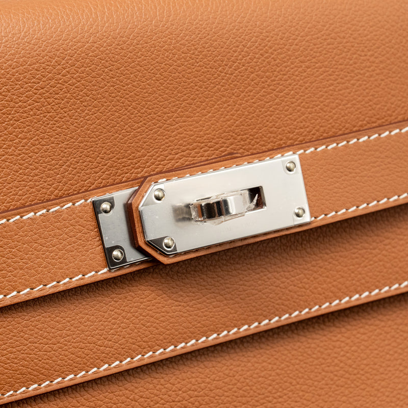 Hermes Kelly Messenger PM Bag Evercolor Gold SHW Stamp W