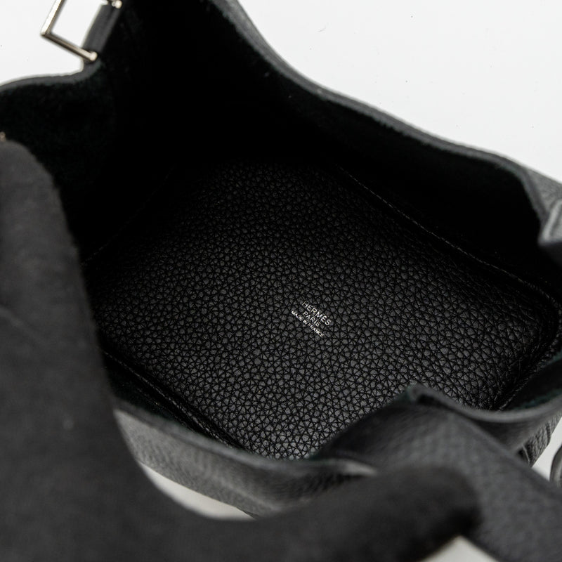 Hermes Picotin 18 Clemence Black SHW Stamp Y