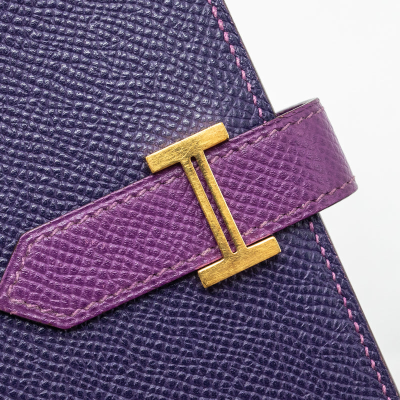 Hermes Bearn Long Wallet Special Order Epsom Purple GHW Stamp Square R