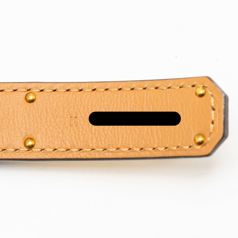 Hermes classic kelly 18 belt black GHW stamp K