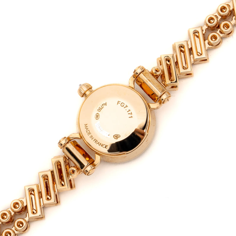 Hermes Faubourg Polka Watch, mini Model, 15mm Rose Gold,Diamonds