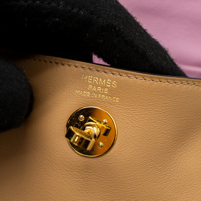 Hermes Mini Lindy Swift Chai/Mauve Sylvestre GHW Stamp U