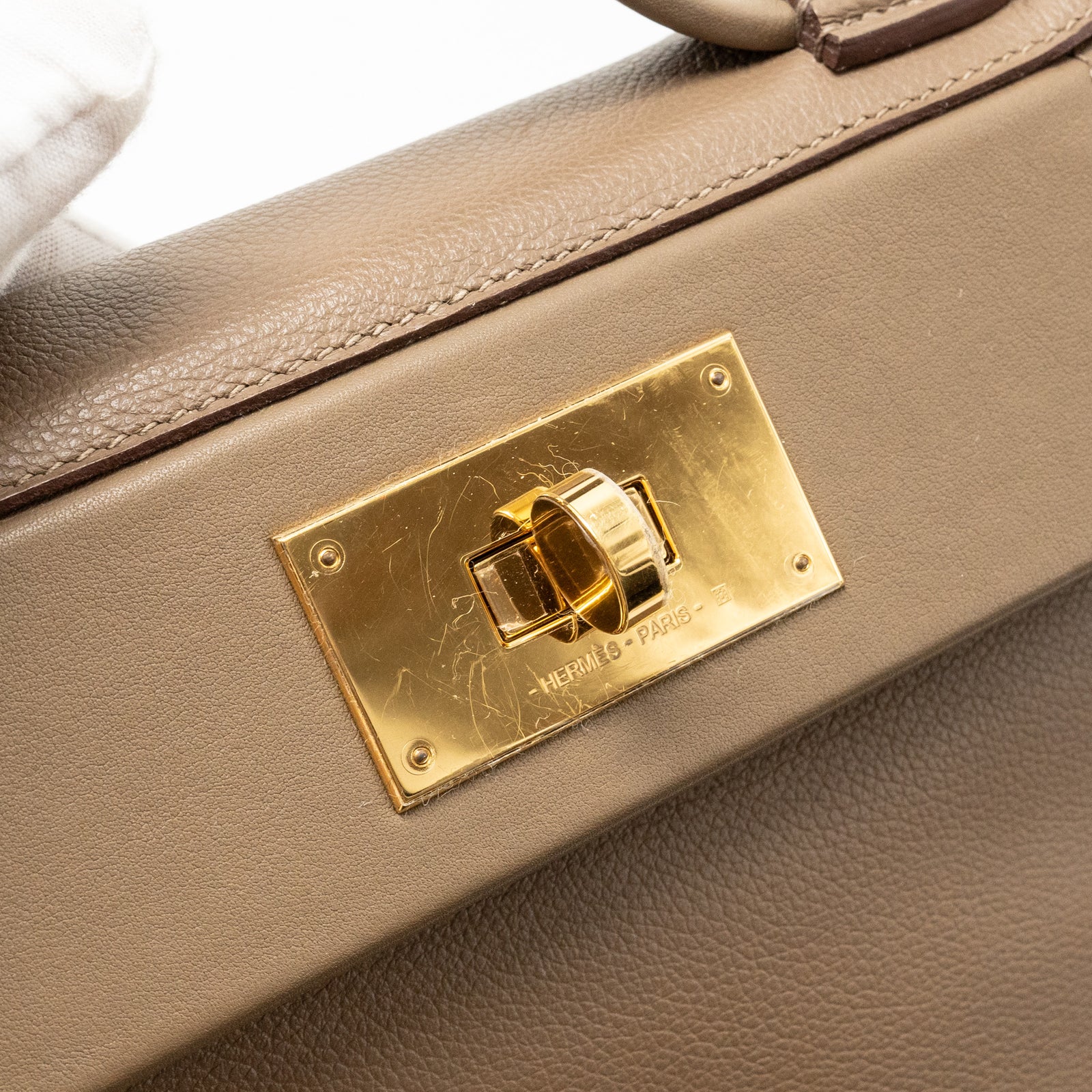 Hermes Mini 2424 24/24-21 Bag Evercolor/Swift Etoupe GHW Stamp B