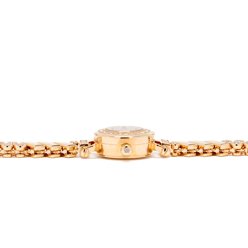 Hermes Faubourg Polka Watch, mini Model, 15mm Rose Gold,Diamonds