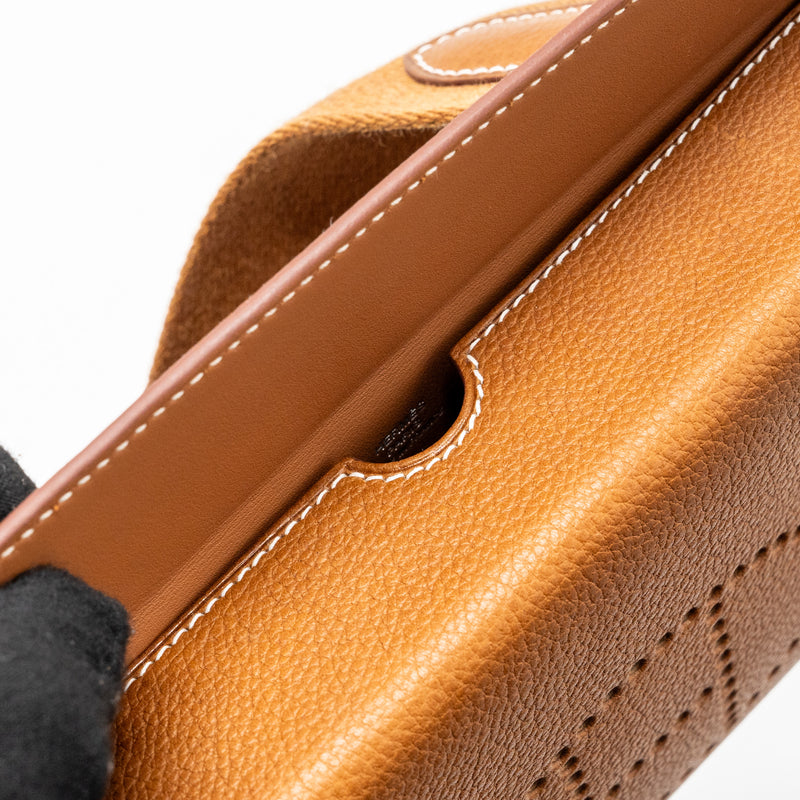Hermes Videpoches bag barenia faubourg fauve SHW Stamp B