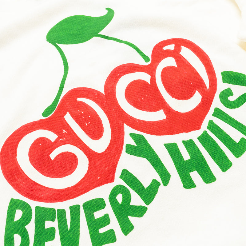 Gucci Size S Beverly Hills Cherry Printed Sweatshirt Cotton White/Red/Green