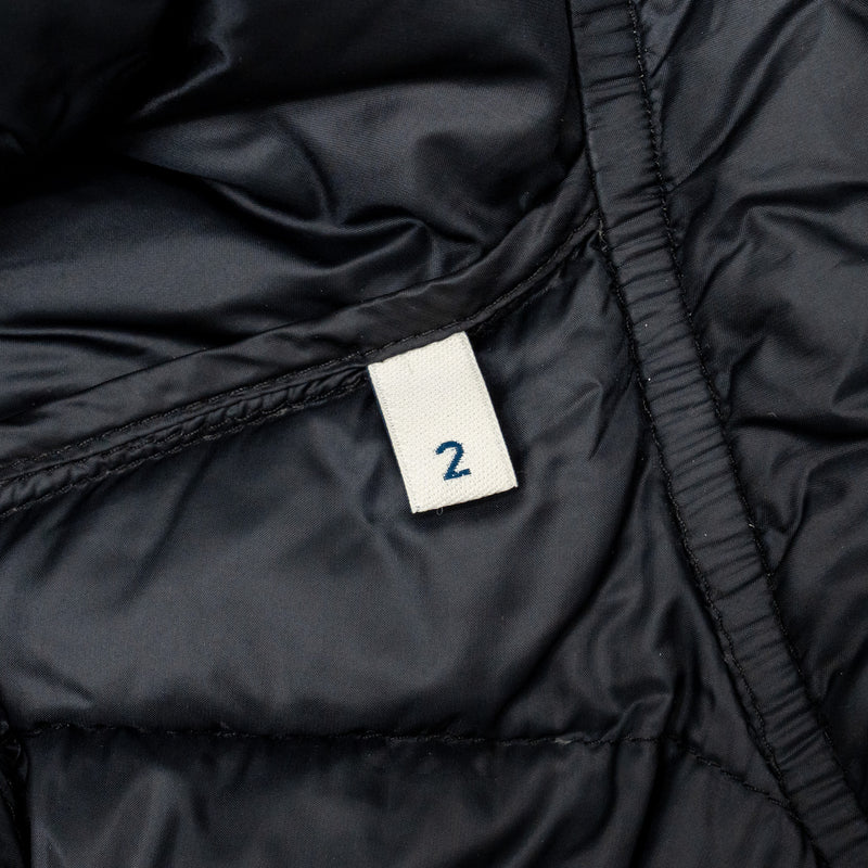 Moncler Size 2 Raie Packable Hooded Short Down Jacket Polyamide Black