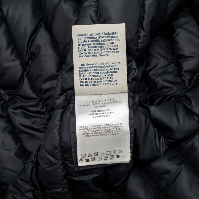 Moncler Size 2 Raie Packable Hooded Short Down Jacket Polyamide Black