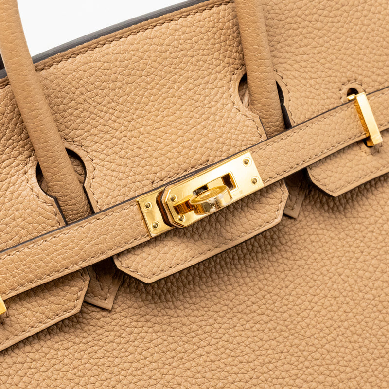 HERMES Birkin 25 Togo 0M Chai GHW Stamp U