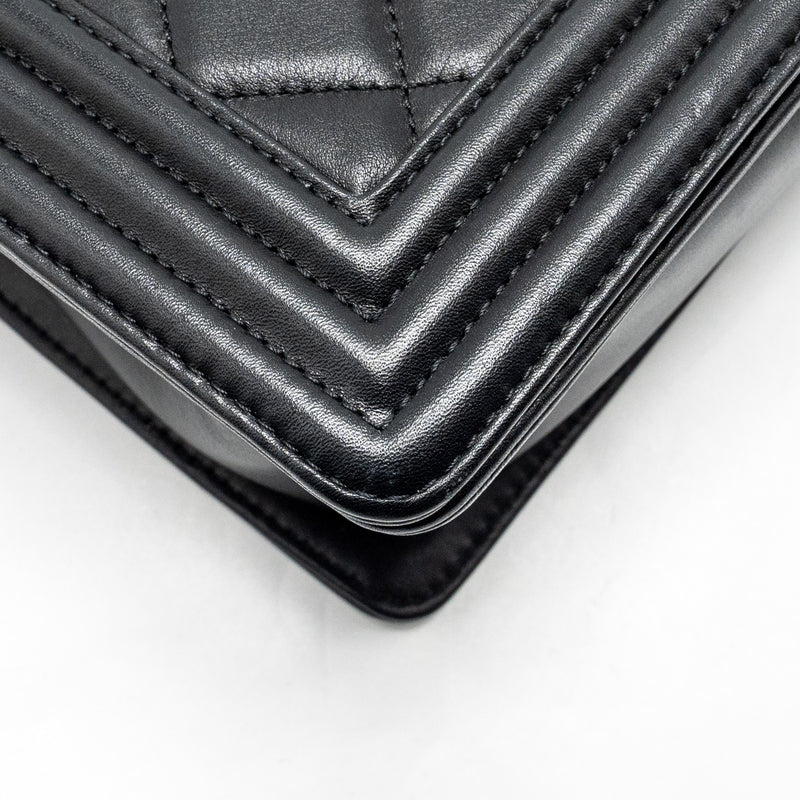 Chanel Medium Boy Bag Calfskin Black Ruthenium Hardware