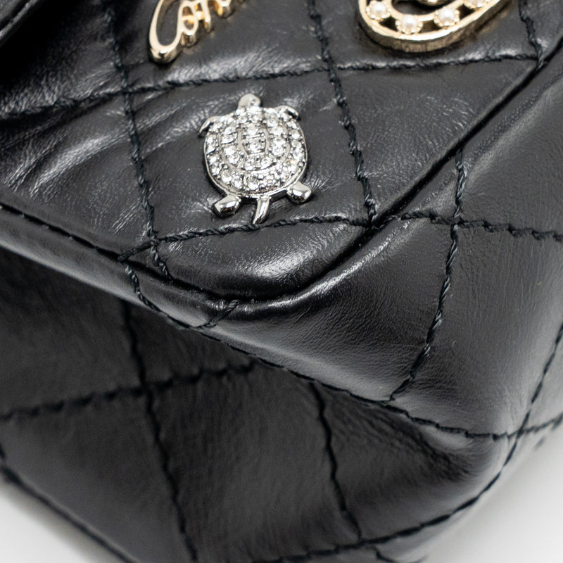 Chanel Mini 2.55 Reissue Flap Bag Lucky Charms Aged Calfskin Black GHW
