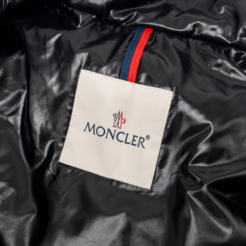 Moncler Size 1 Brouel Chevron Hooded Short Down Jacket Polyamide Black