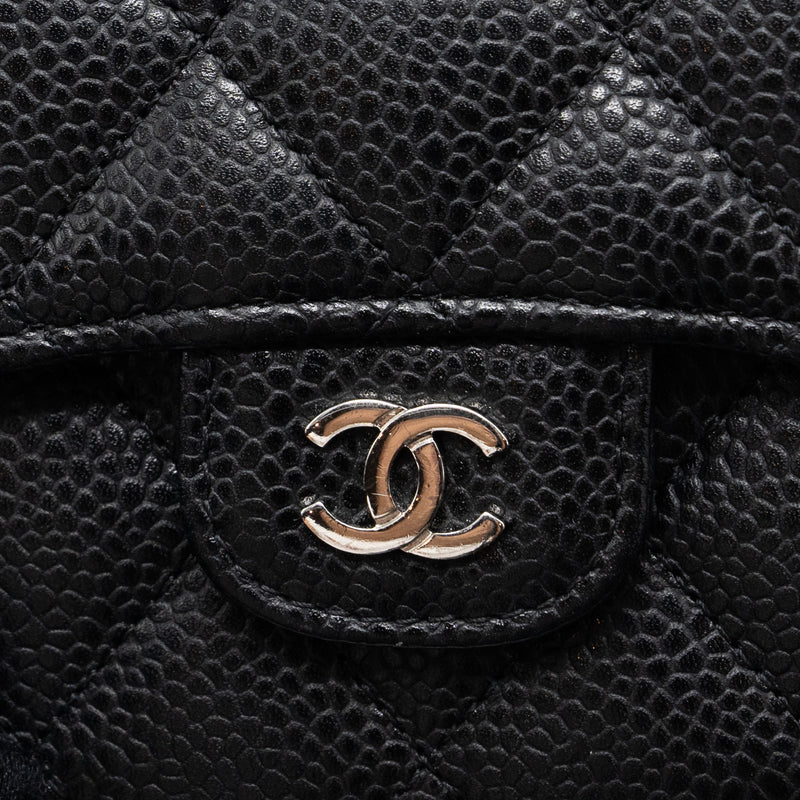 Chanel classic compact wallet caviar black SHW