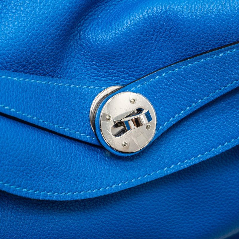 HERMES HERMES Lindy 30  Evercolor  Blue Hydra SHW STAMP X