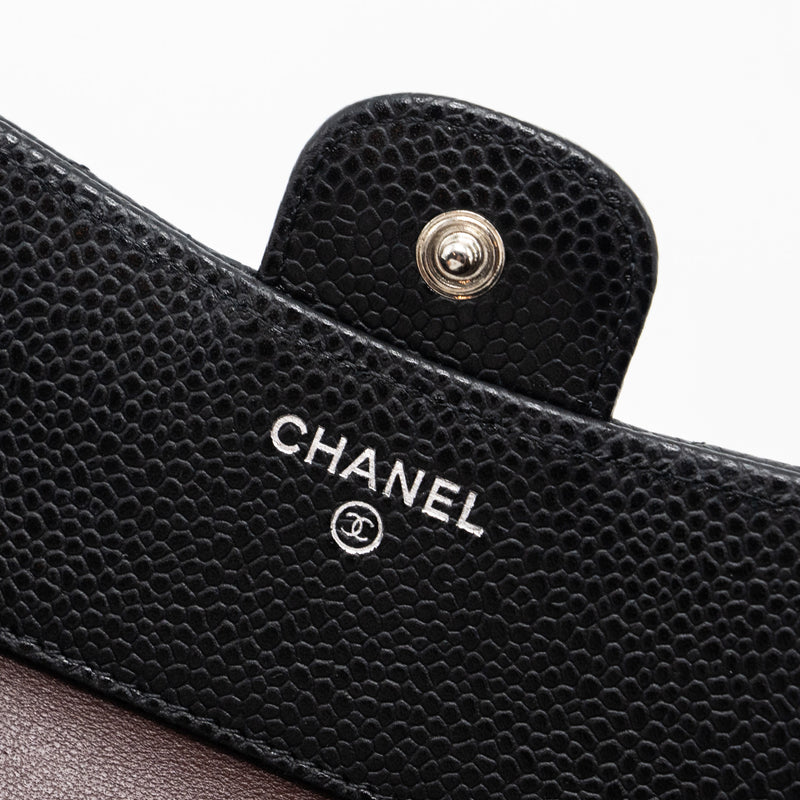 Chanel classic compact wallet caviar black SHW