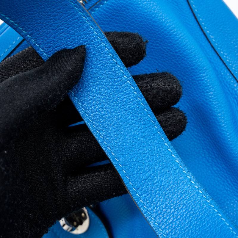 HERMES HERMES Lindy 30  Evercolor  Blue Hydra SHW STAMP X