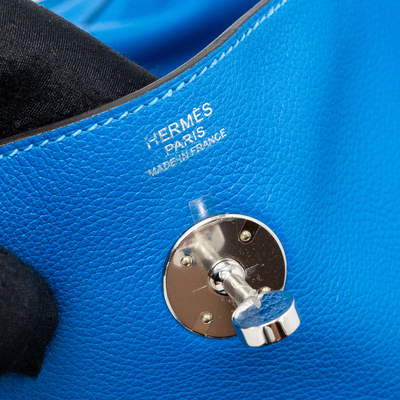HERMES HERMES Lindy 30  Evercolor  Blue Hydra SHW STAMP X