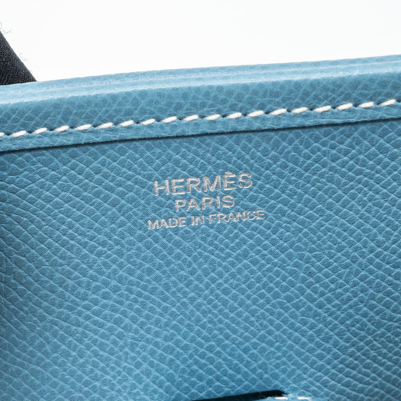 HERMES EVELYN 33 EPSOM BLUE JEANS SHW STAMP SQUARE J