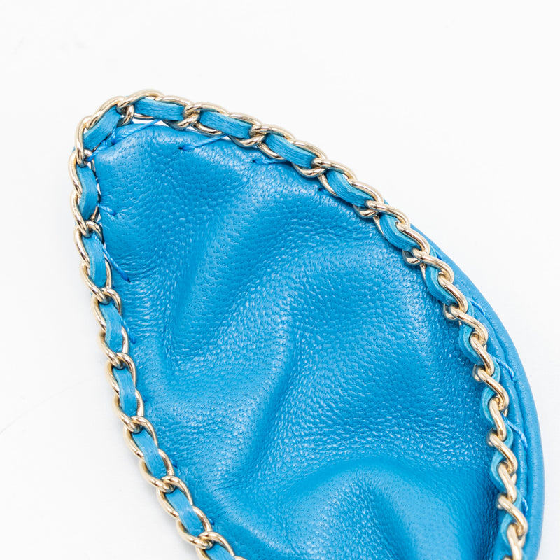 Chanel Hair Ring leather blue GHW
