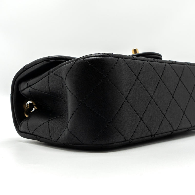 Chanel 23K pearl crush mini rectangular flap bag lambskin black GHW (microchip)