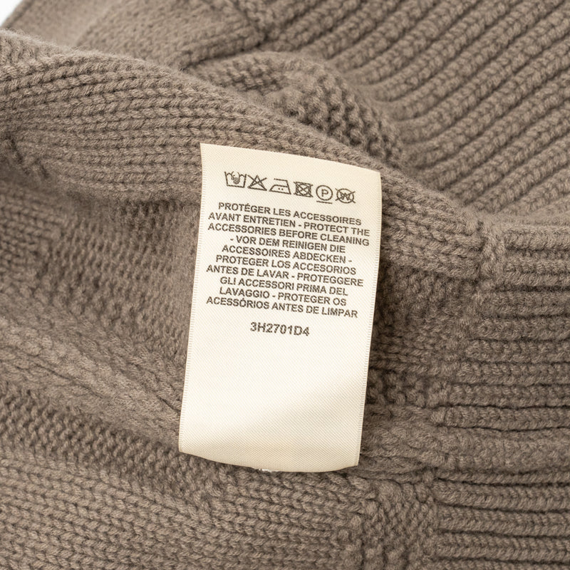 Hermes Size 34 H Pattern Cardigan Virgin Wool Gris / Etoupe