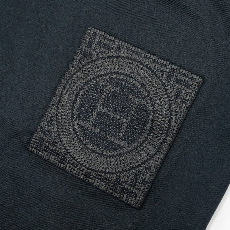Hermes Size 38 Droit Pochette Brodee T-Shirt Cotton Black