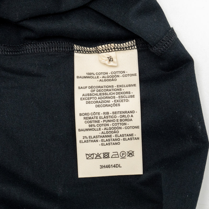 Hermes Size 38 Droit Pochette Brodee T-Shirt Cotton Black