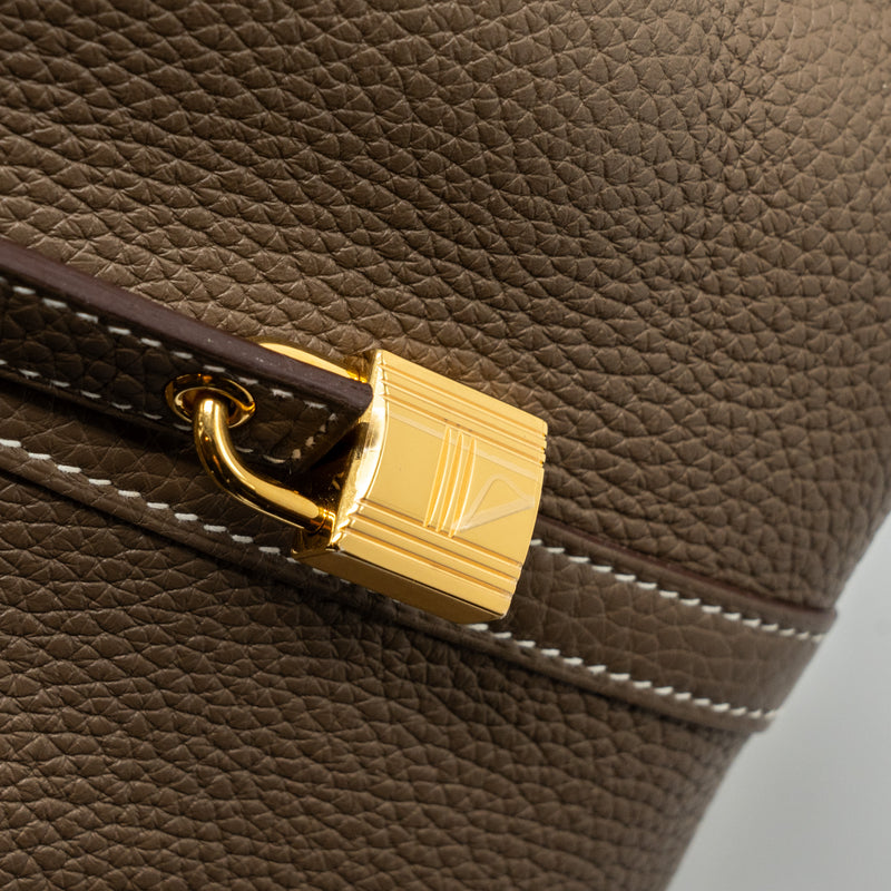 Hermes Picotin 22 Clemence Etoupe GHW Stamp Y