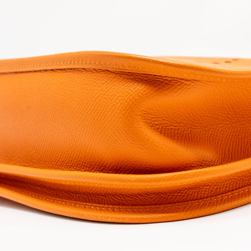 Hermes Evelyne 29 Epsom Orange SHW Stamp Square K