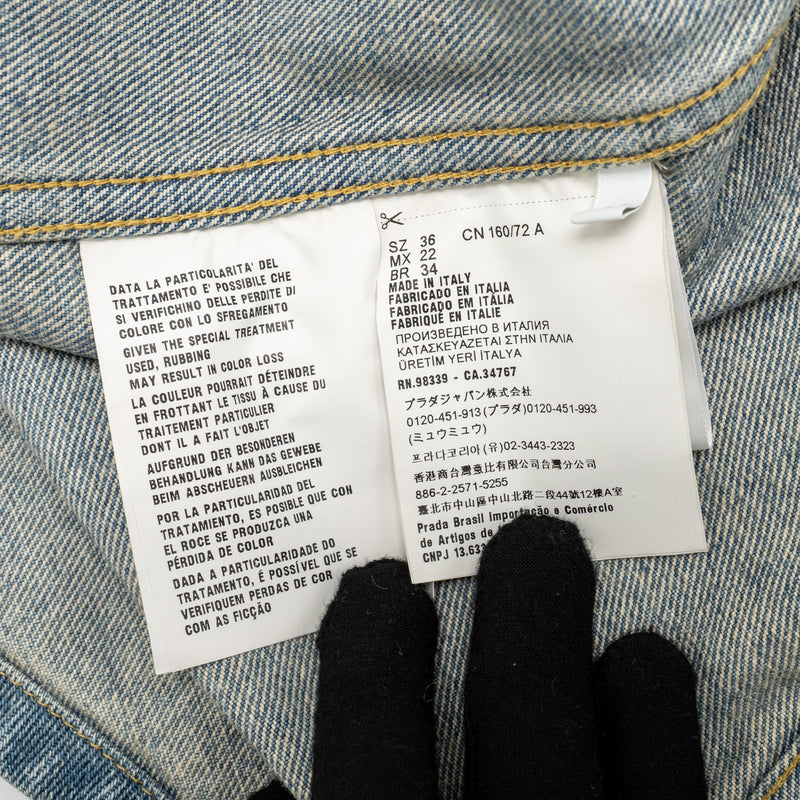 Prada size 36 oversized organic denim shirt Cotton Blue
