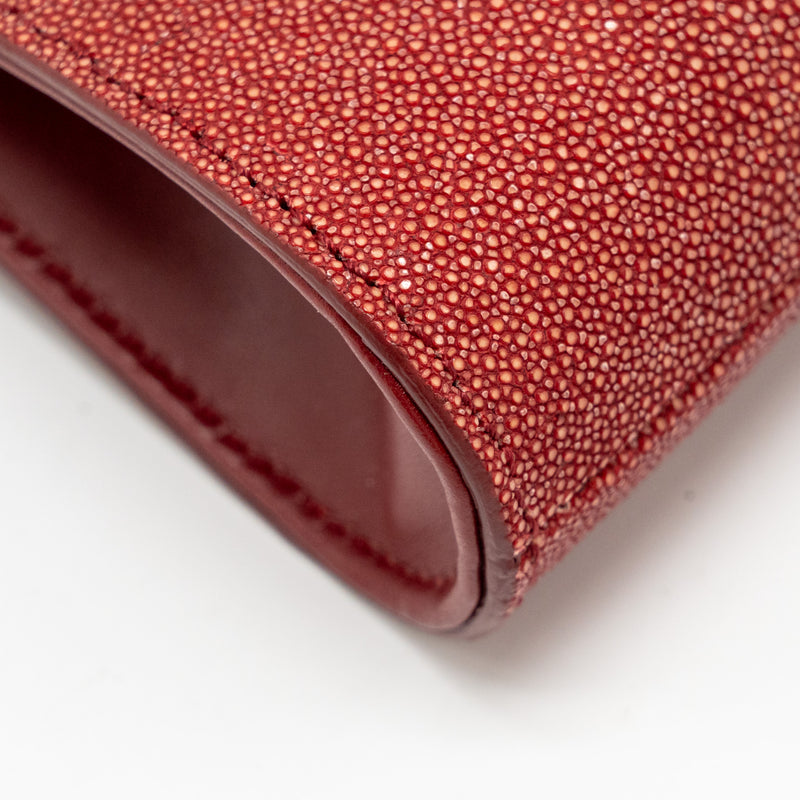 Bvlgari Serpenti Clutch Bag Galuchat Leather Red RGHW