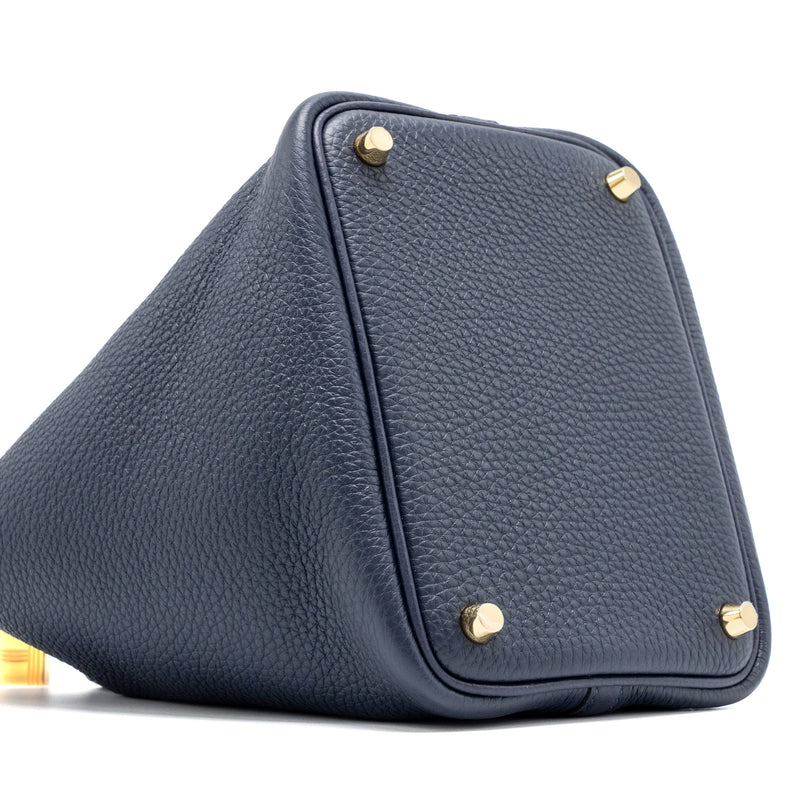 Hermes Picotin 18 Lock Bag Clemence Blue Nuit GHW Stamp U