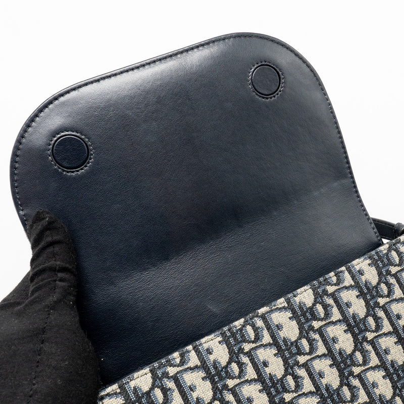 Dior CD Signature Crossbody Bag Oblique Canvas Navy GHW