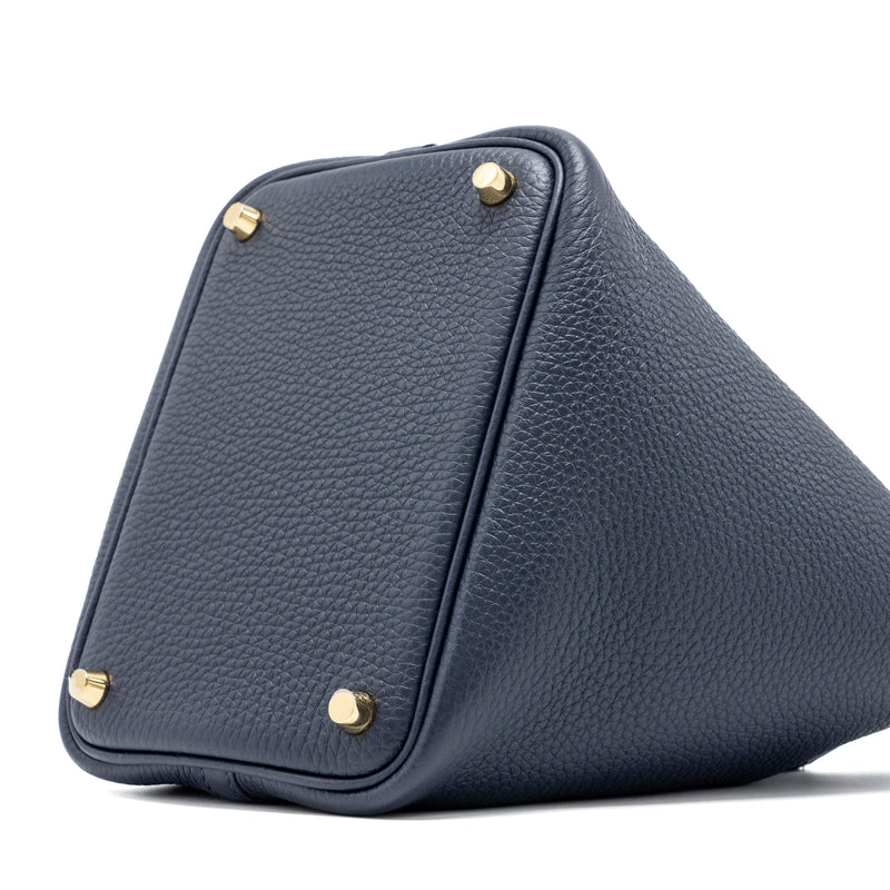 Hermes Picotin 18 Lock Bag Clemence Blue Nuit GHW Stamp U