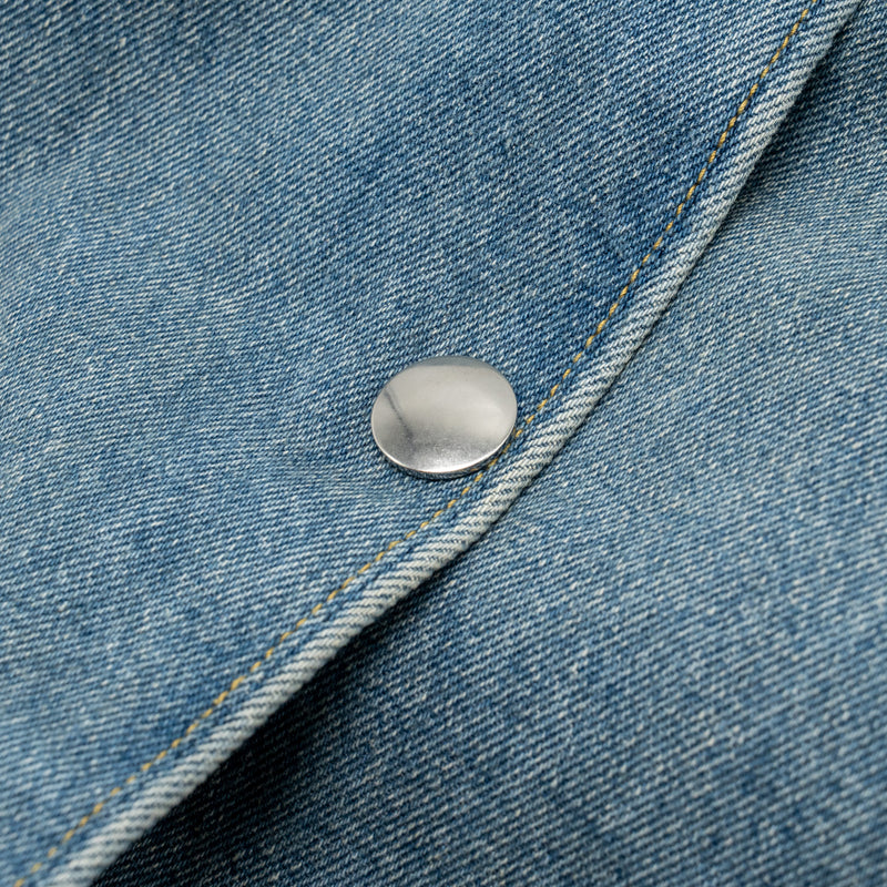 Prada size 36 oversized organic denim shirt Cotton Blue