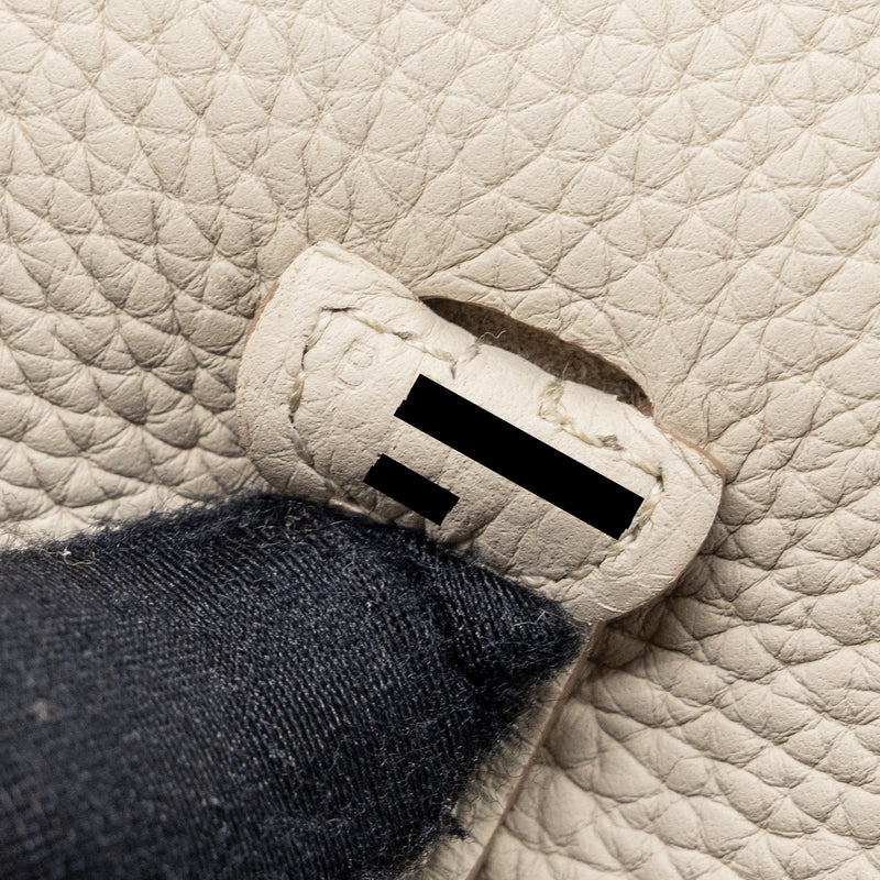 Hermes Mini Evelyn Clemence Beton SHW Stamp B