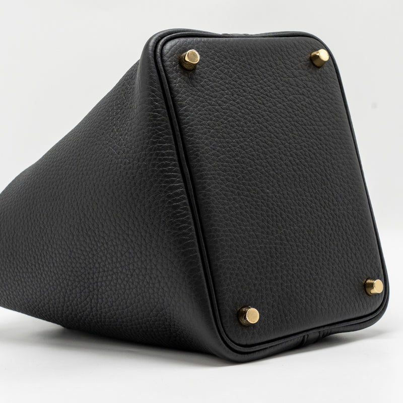 Hermes Picotin 18 Lock Bag Clemence Black GHW Stamp W