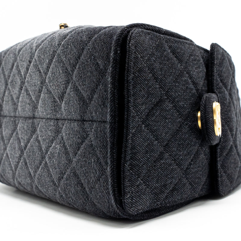Chanel small 25 bag washed denim black GHW (microchip)