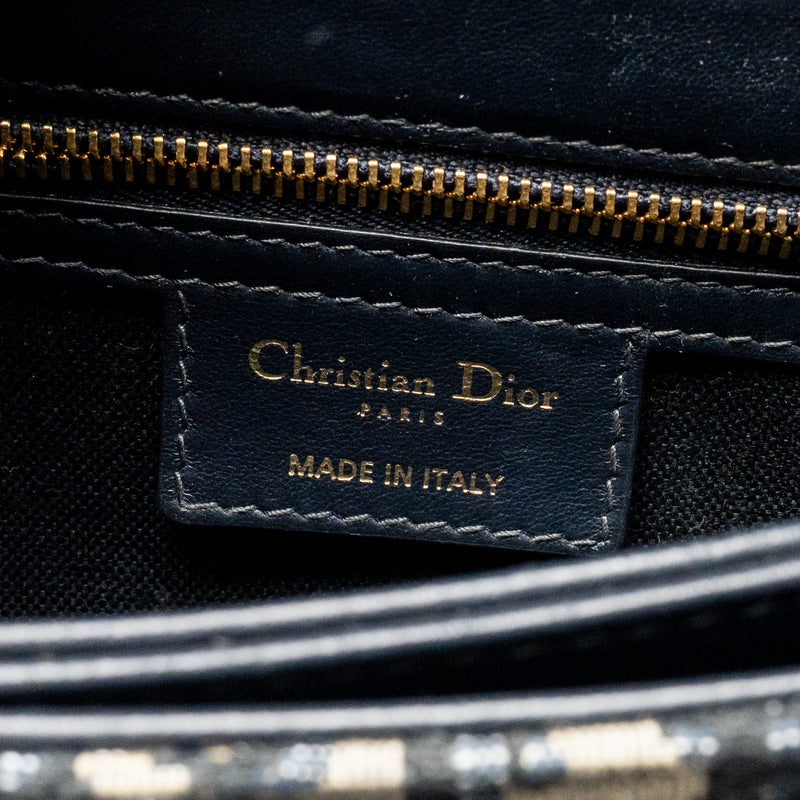 Dior CD Signature Crossbody Bag Oblique Canvas Navy GHW