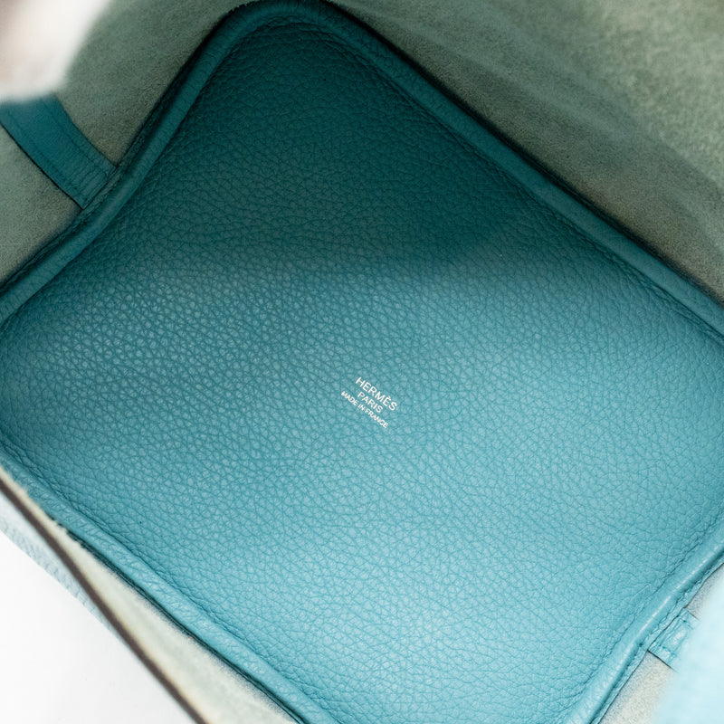 Hermes Picotin 22 Lock Bag Clemence 3Z Blue Saint Cyr SHW Stamp X