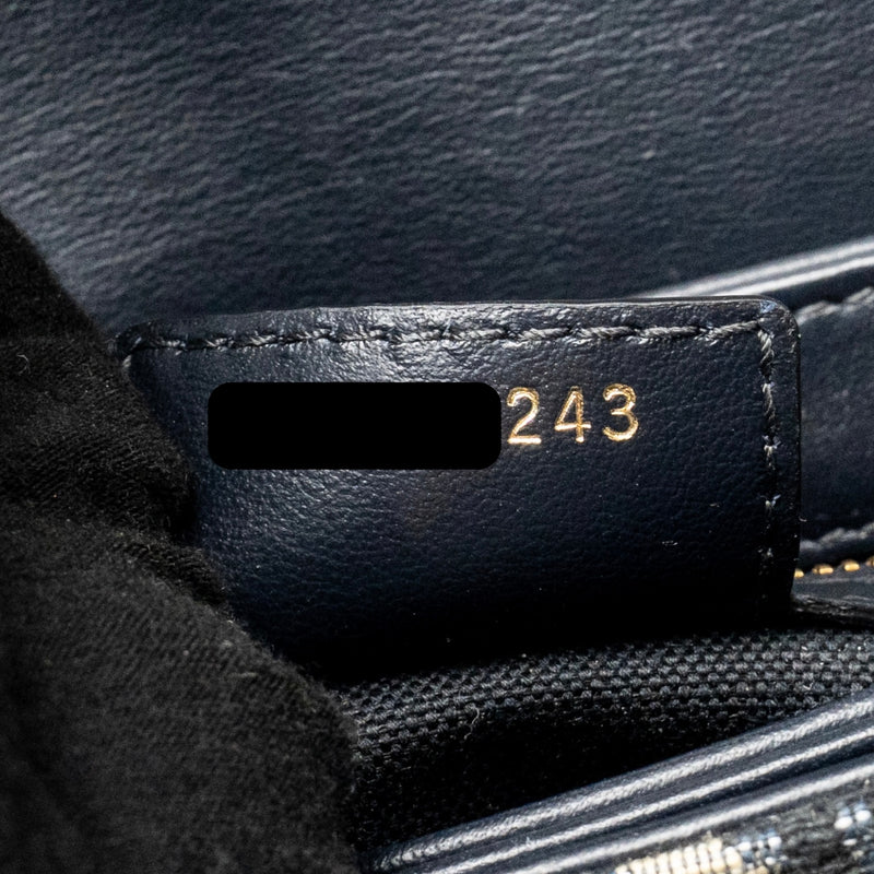 Dior CD Signature Crossbody Bag Oblique Canvas Navy GHW