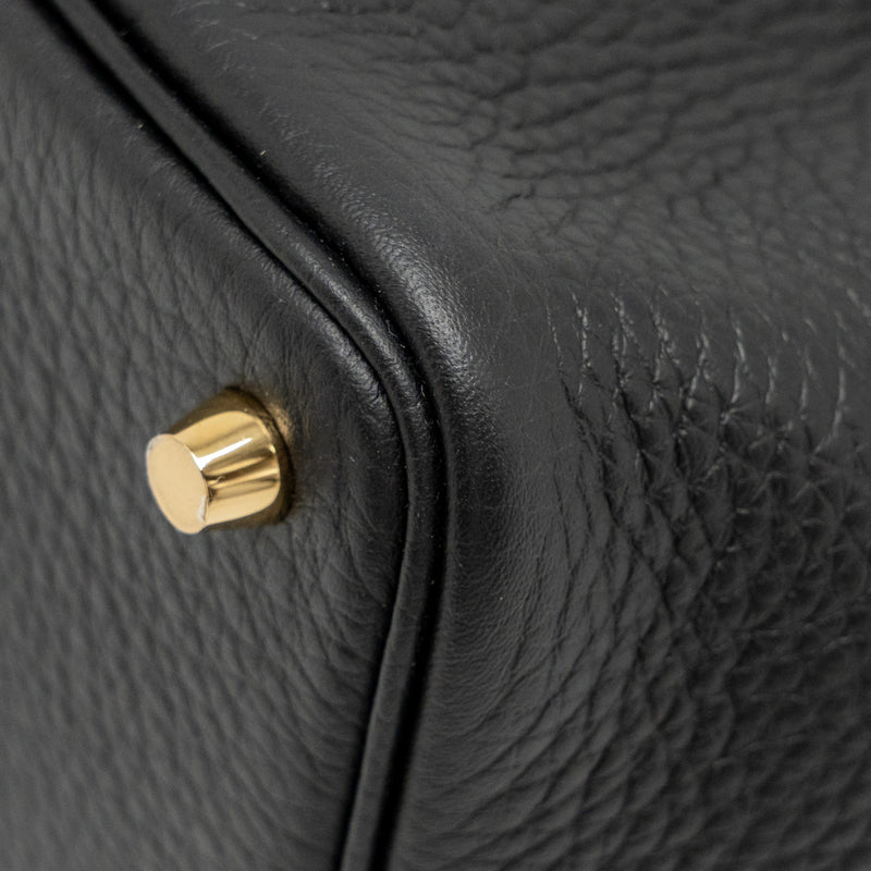 Hermes Picotin 18 Lock Bag Clemence Black GHW Stamp W