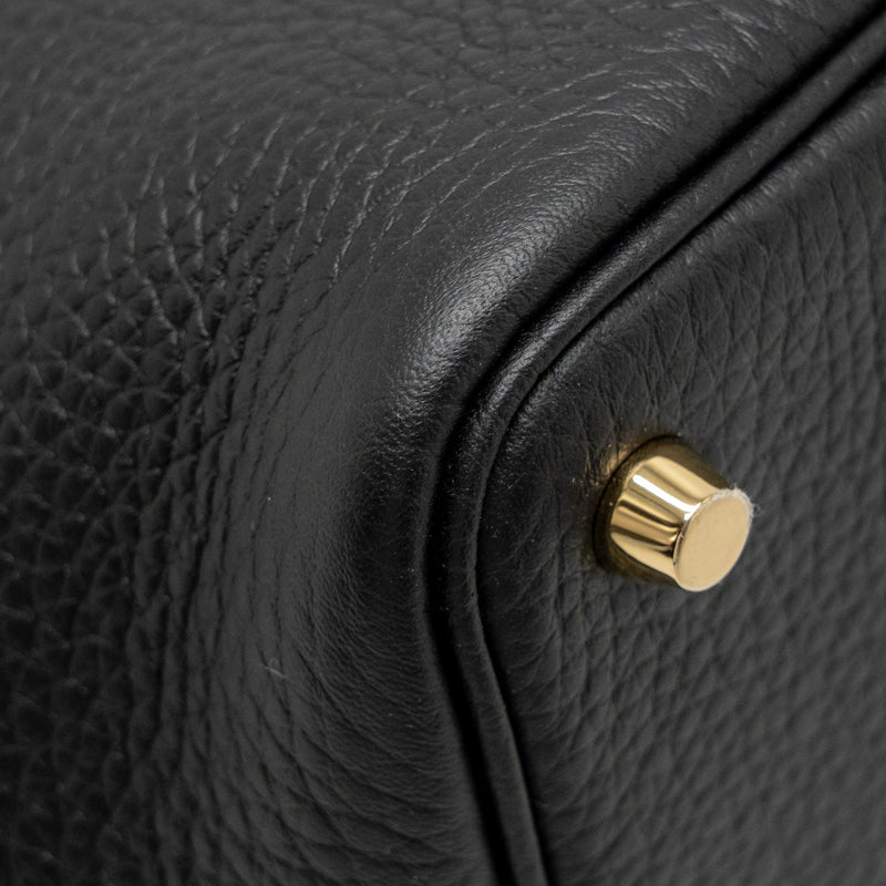 Hermes Picotin 18 Lock Bag Clemence Black GHW Stamp W
