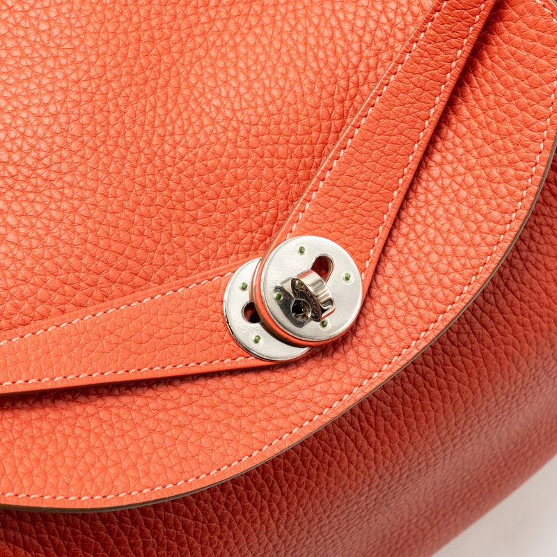 Hermes Lindy 30 Clemence AN Sanguine/Rose Jaipur SHW Stamp Square R