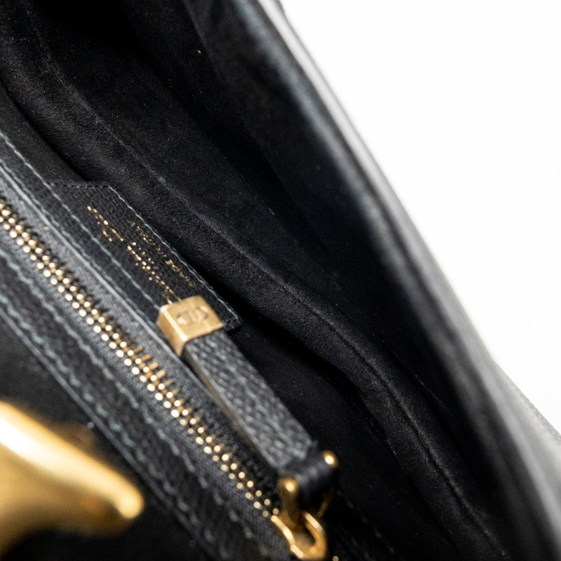 Dior Medium Saddle Bag Calfskin Black GHW