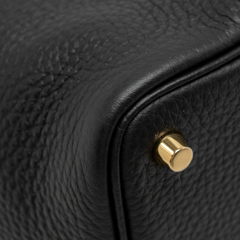 Hermes Picotin 18 Lock Bag Clemence Black GHW Stamp W
